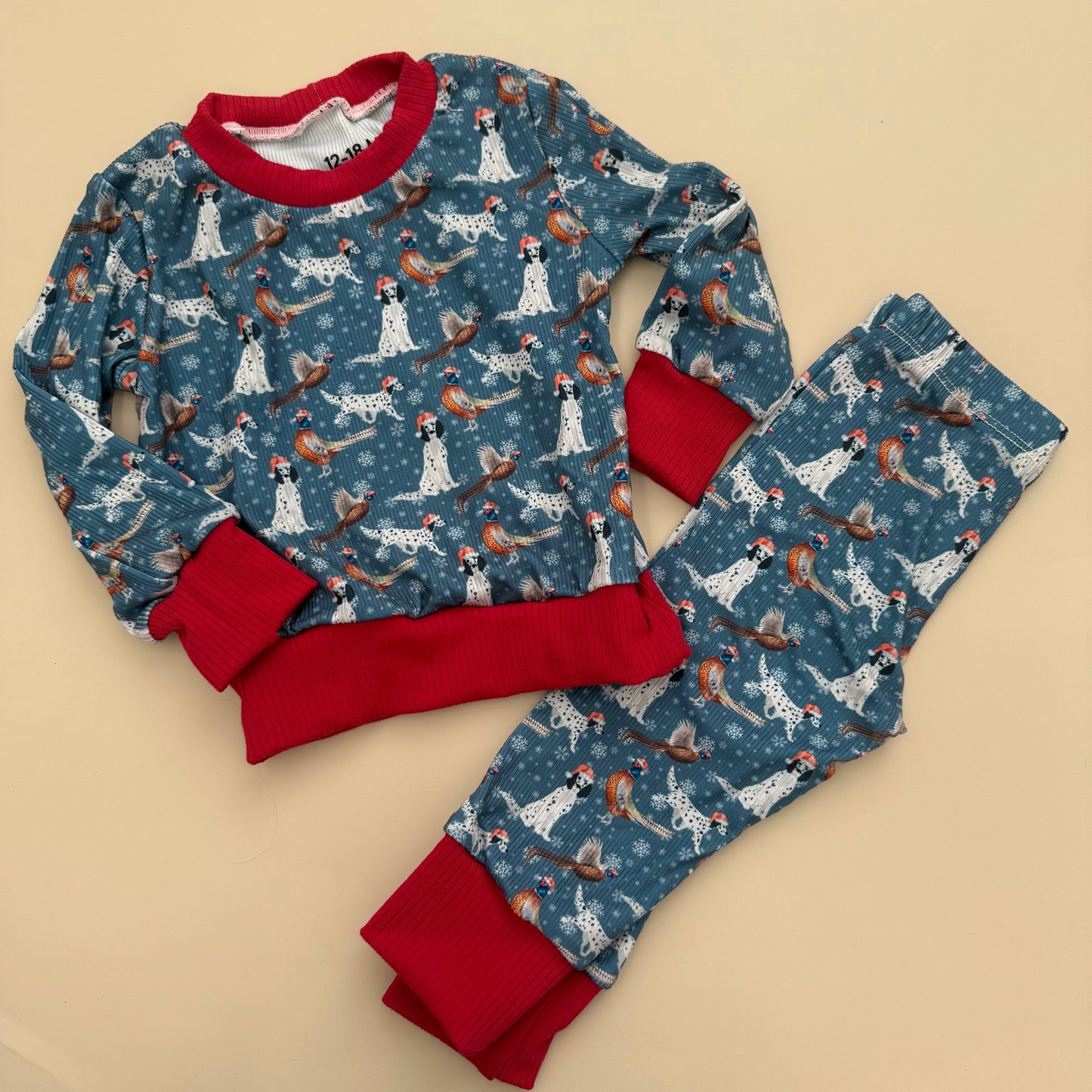 Santa Setter Pajamas 12-18 Month