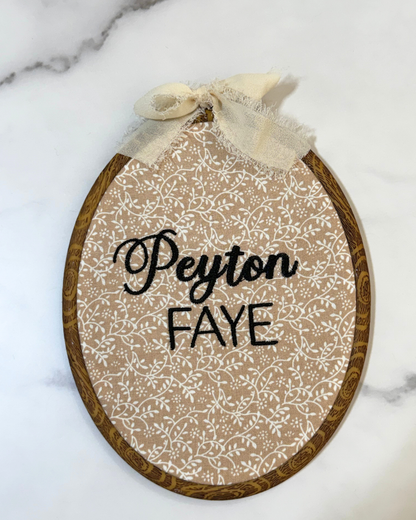 Embroidery Name Sign