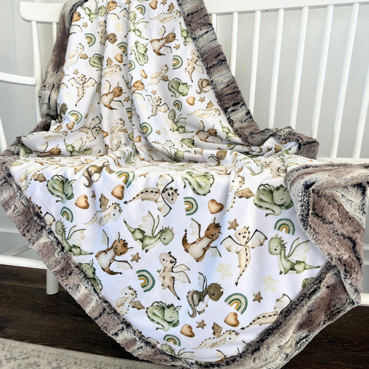 Beige Green Dragons