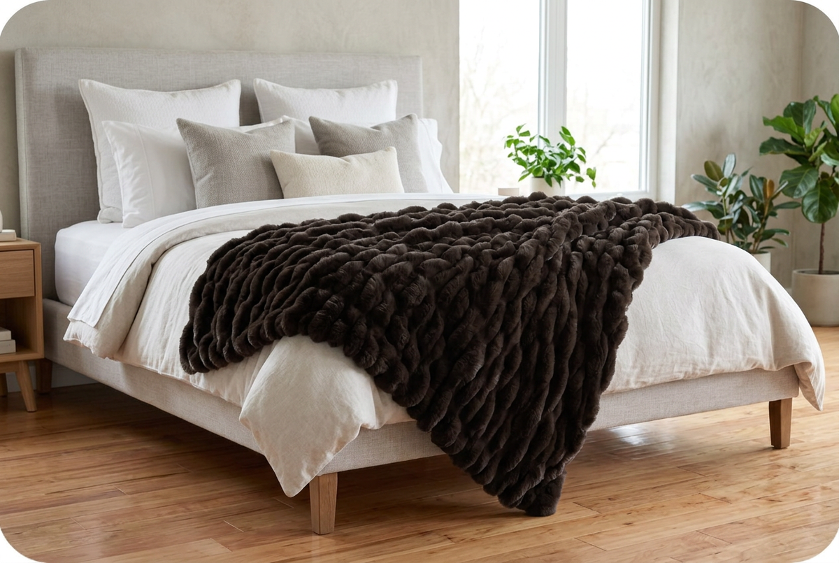 Chocolate Brown Bubble Blanket