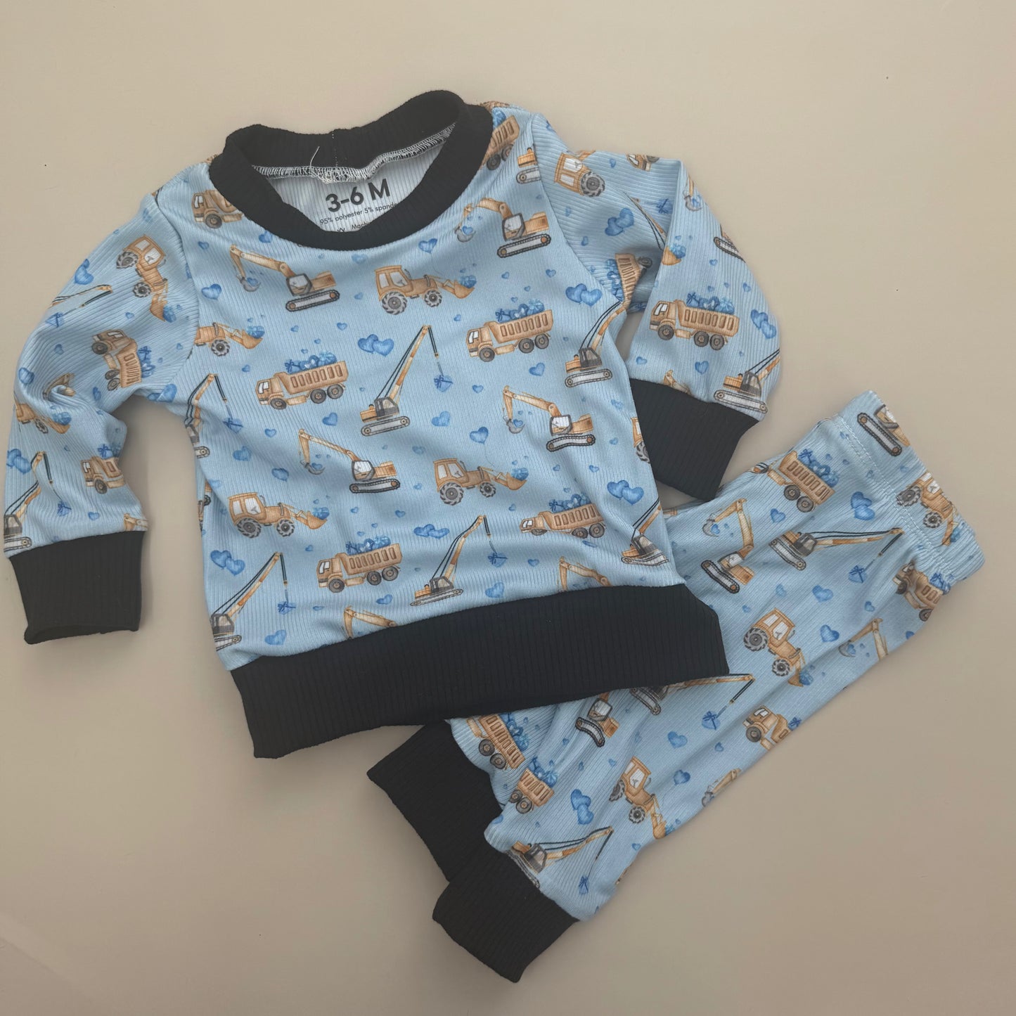 Construction Truck Pajamas 3-6Month