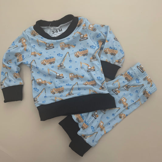 Construction Truck Pajamas 3-6Month