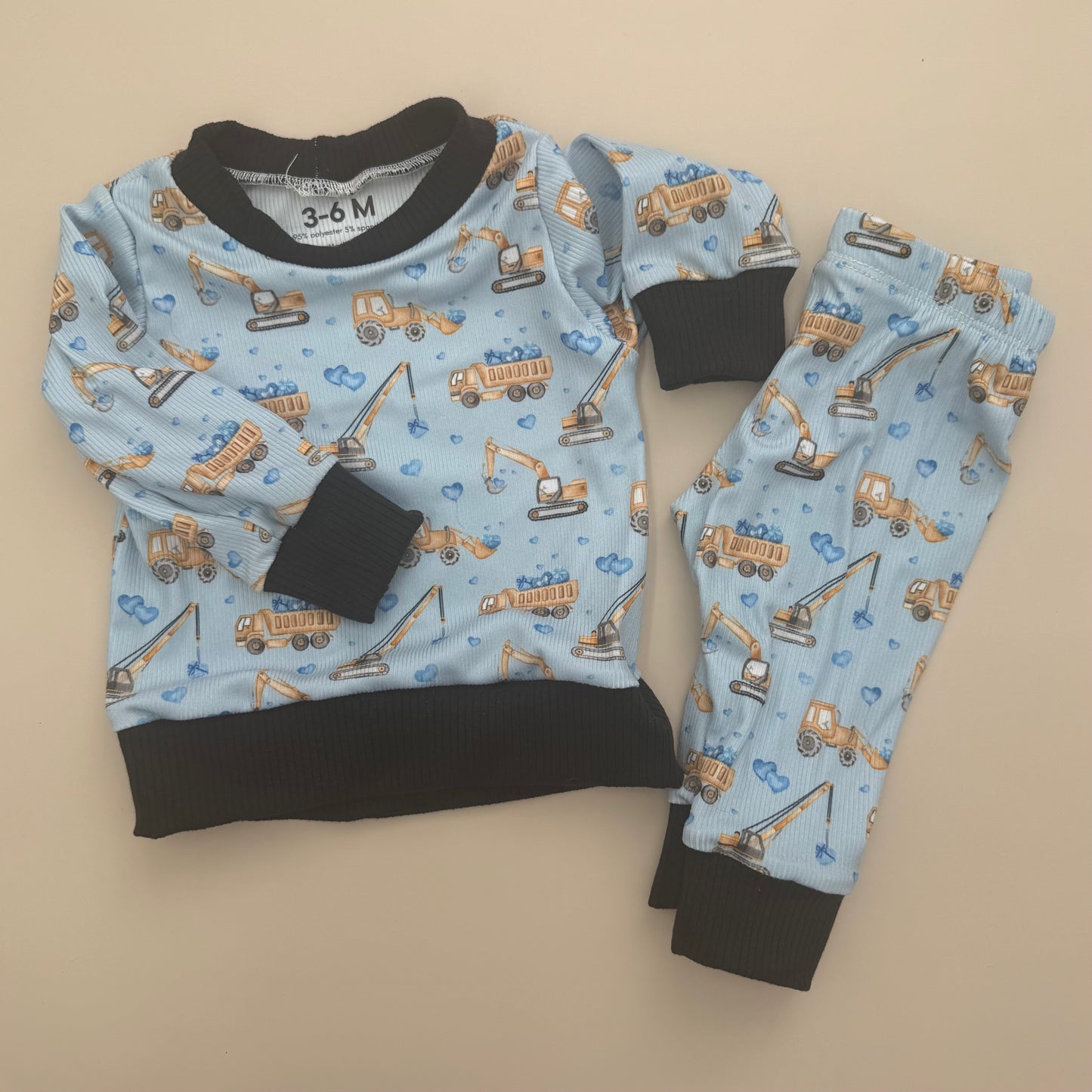 Construction Truck Pajamas 3-6Month