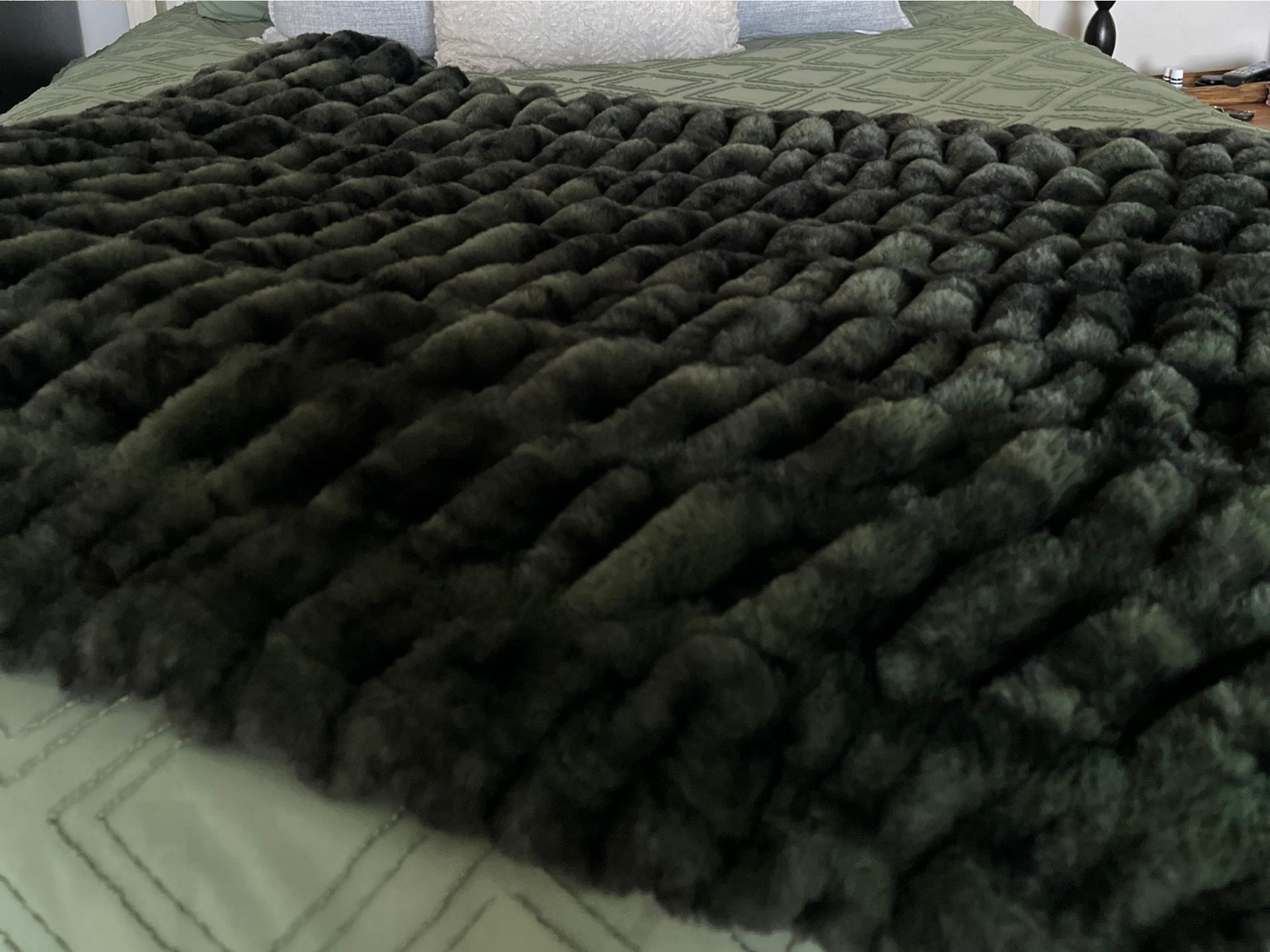 Olive Bubble Blanket