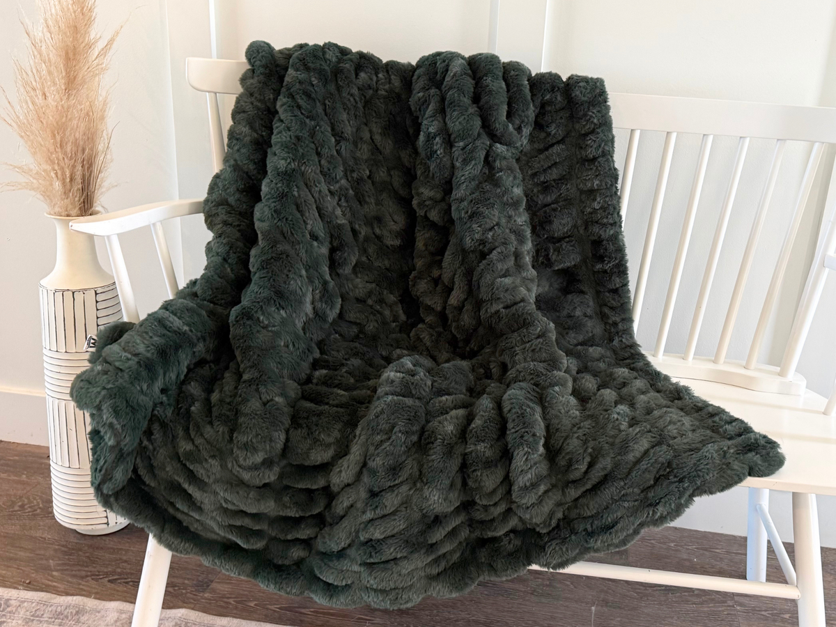 Forest Green Bubble Blanket