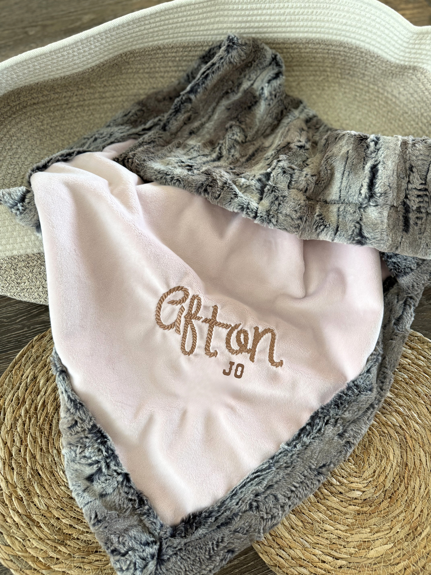 Pink Western Rope Embroidery